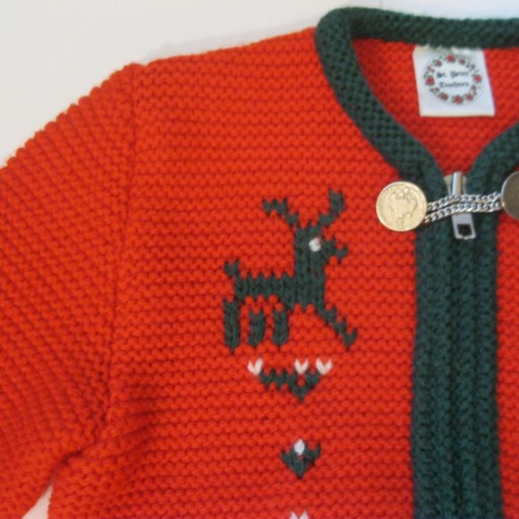 Child St Peter Trachten Sweater - Red - Wool Blend - Picture 2 of 4